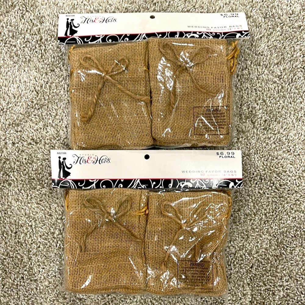 Studio History & Hers Burlap Favor Bags